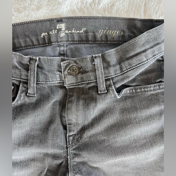 7 For All Mankind Ginger Wide-Leg Flare Jeans - Grey - Picture 6 of 13